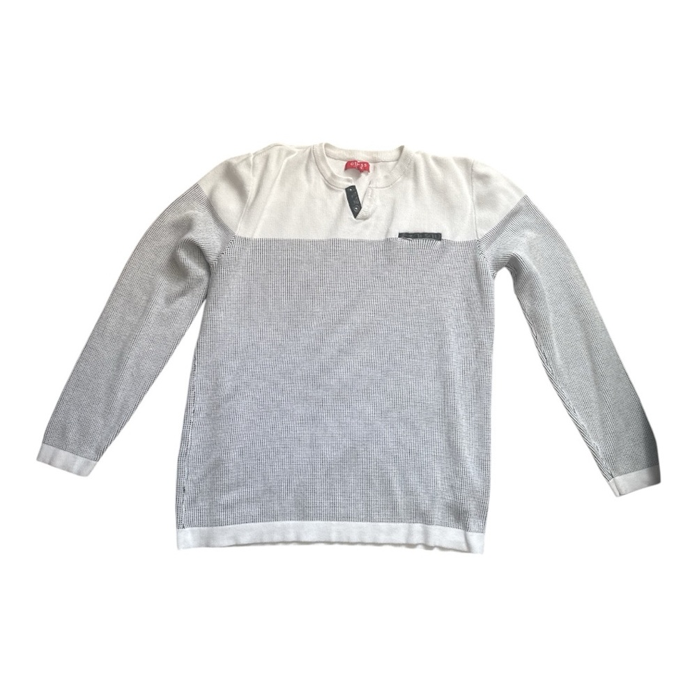 Guess Men's White and Gray Crewneck Sweater
